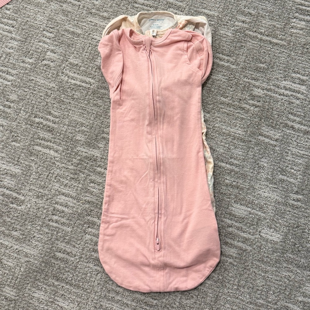 aden + anais Blush Pink & Floral Baby Sleep Sacks (2)